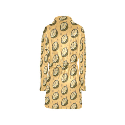Durian Pattern Print Design DR02 Women's Fleece Robe