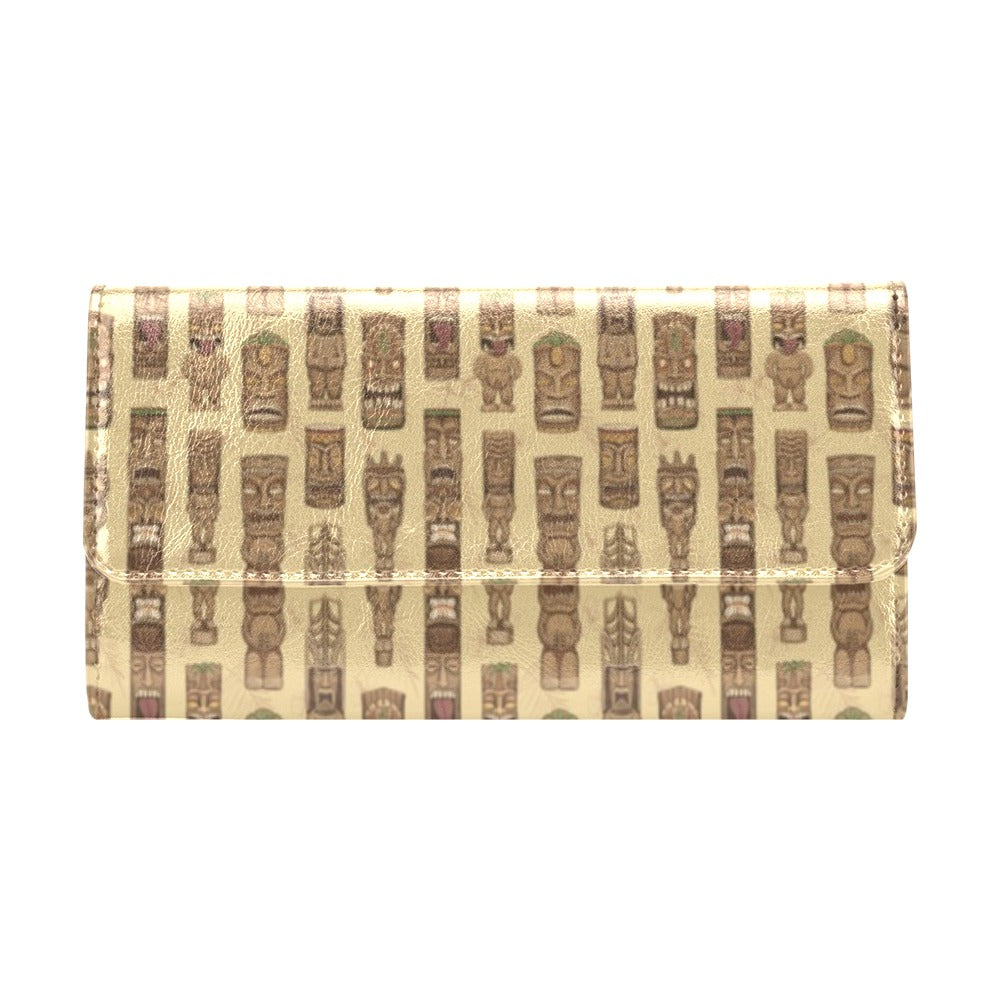 Totem Tiki Style Themed Design Women's Trifold Wallet