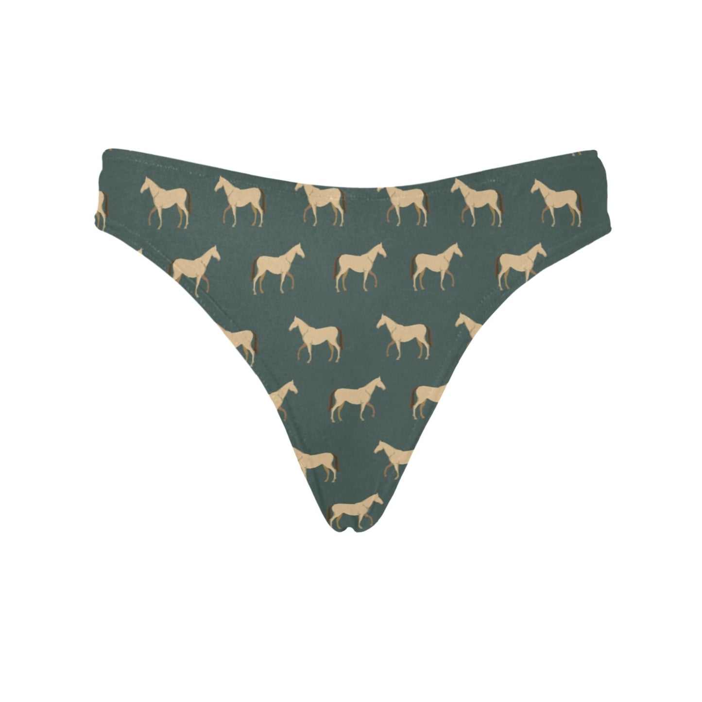 Horse Classic Themed Pattern Print Women's Thongs