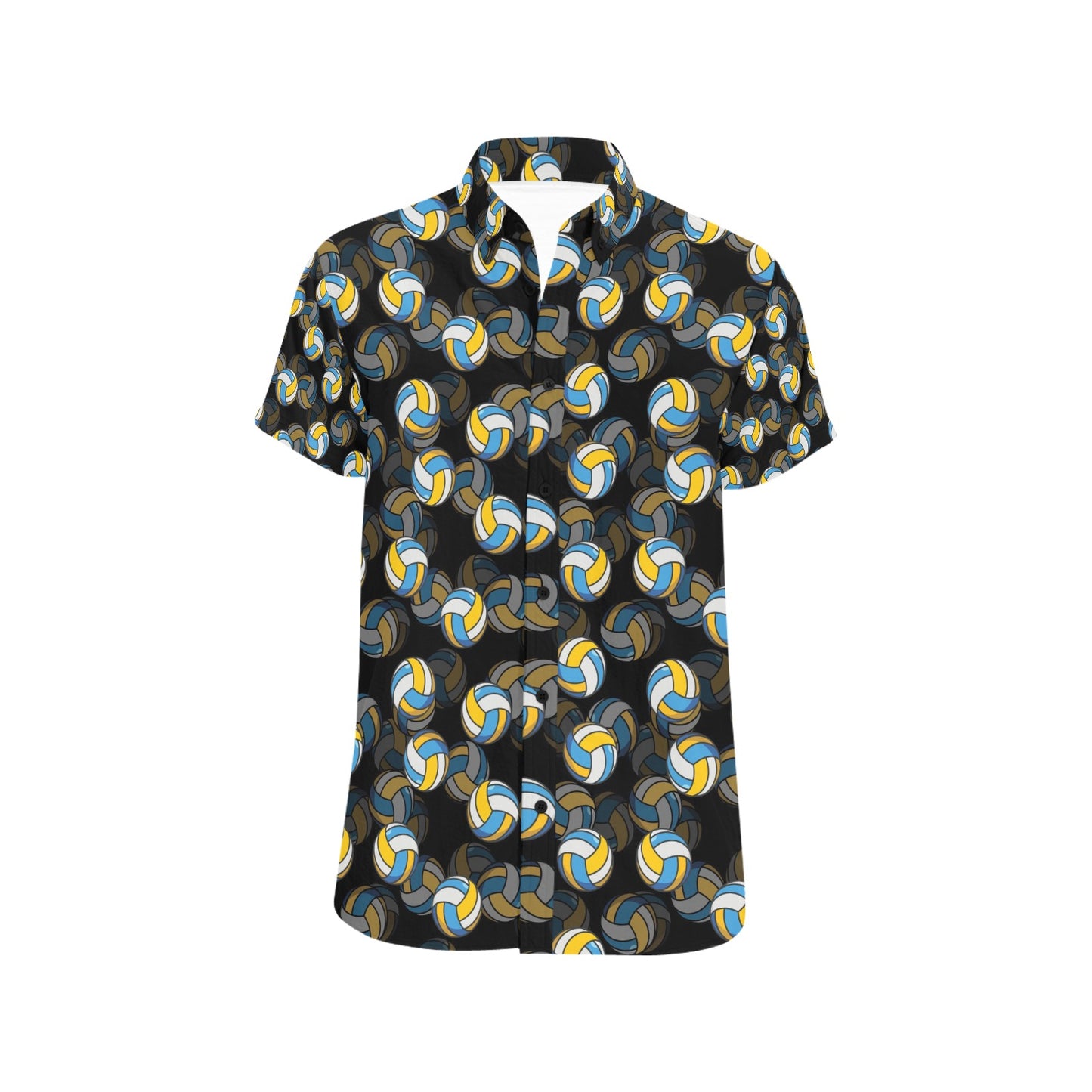 Volleyball Print Design LKS302 Men Short Sleeve Button Up Shirt