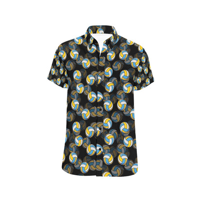 Volleyball Print Design LKS302 Men Short Sleeve Button Up Shirt