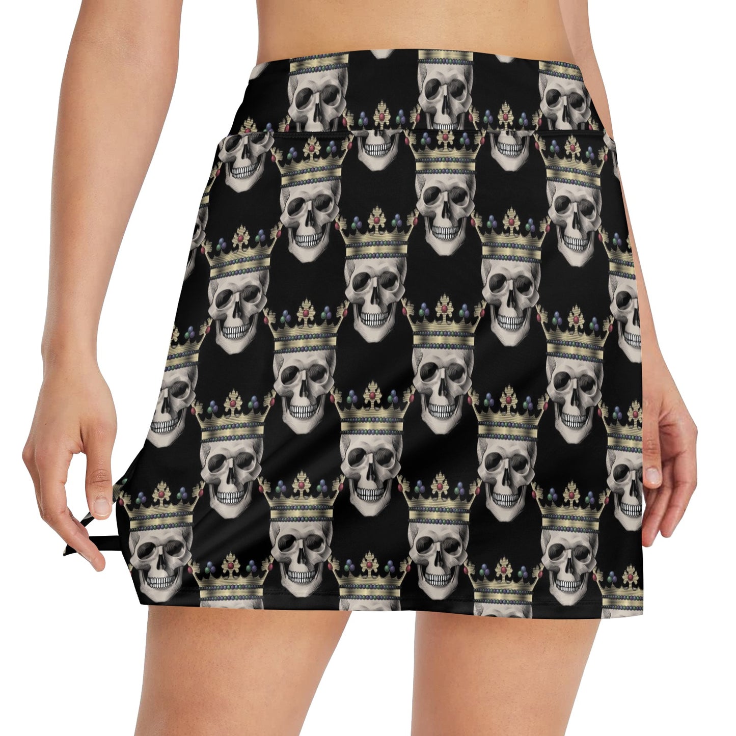 Skull King Print Design LKS3010 17" Golf & Pickleball Skort with Pockets