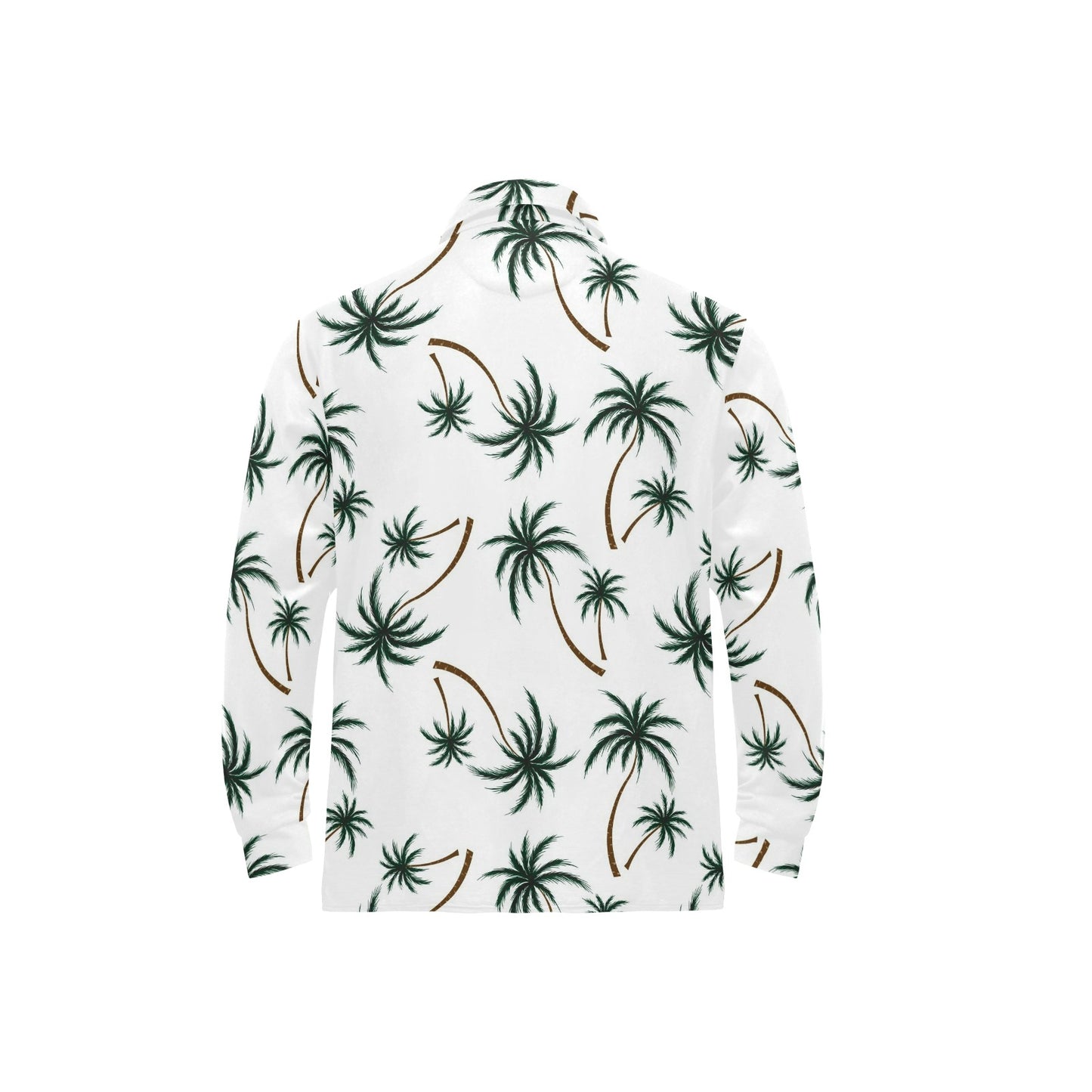 Palm Tree Pattern Print Design PT07 Long Sleeve Polo Shirt For Men's