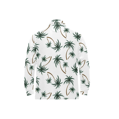 Palm Tree Pattern Print Design PT07 Long Sleeve Polo Shirt For Men's