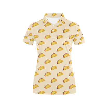 Taco Print Design LKS302 Women's Polo Shirt