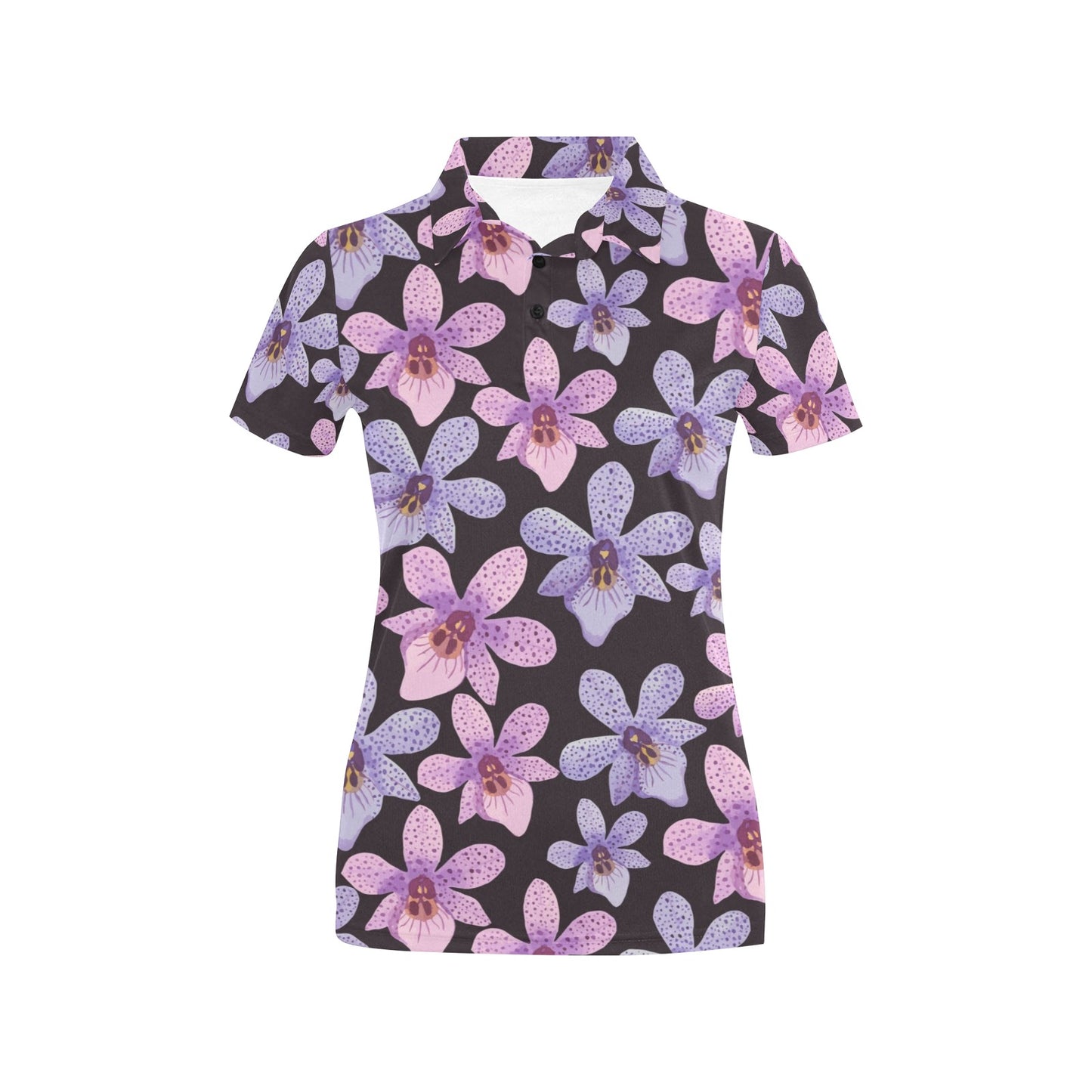 Orchid Pattern Print Design OR08 Women's Polo Shirt