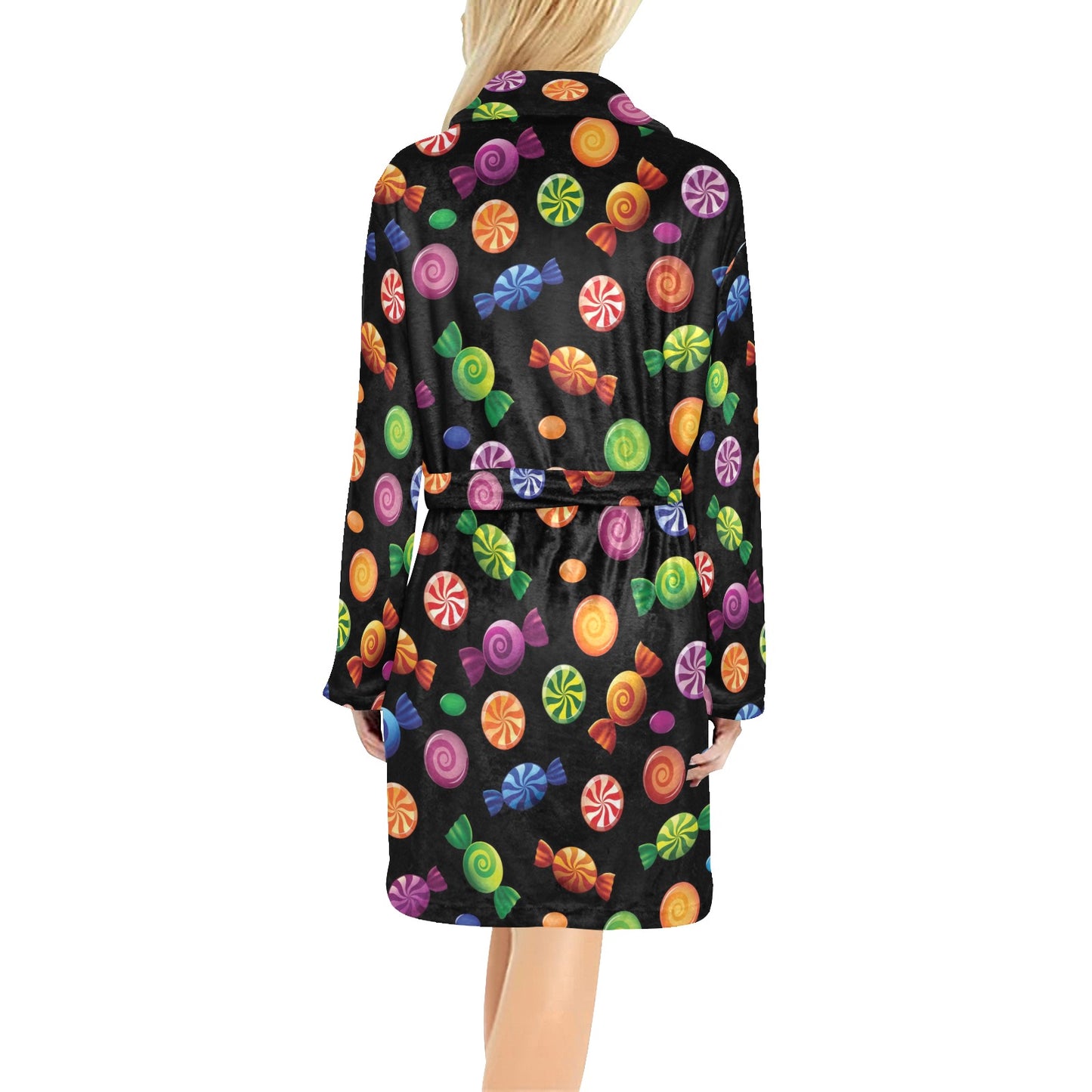 Candy Pattern Print Design 01 Women's Fleece Robe
