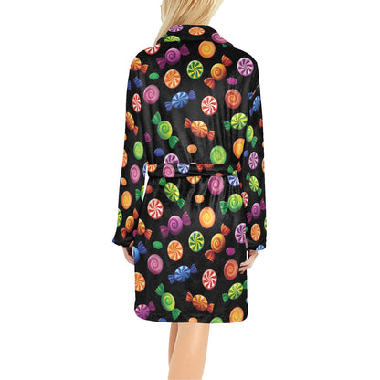 Candy Pattern Print Design 01 Women's Fleece Robe
