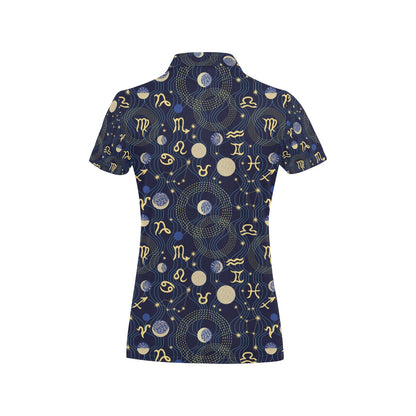 Zodiac Print Design LKS302 Women's Polo Shirt