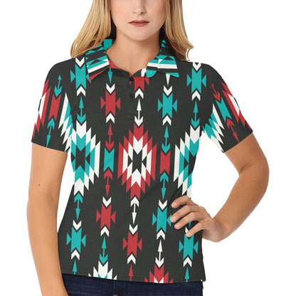 Native Pattern Print Design A08 Women's Polo Shirt