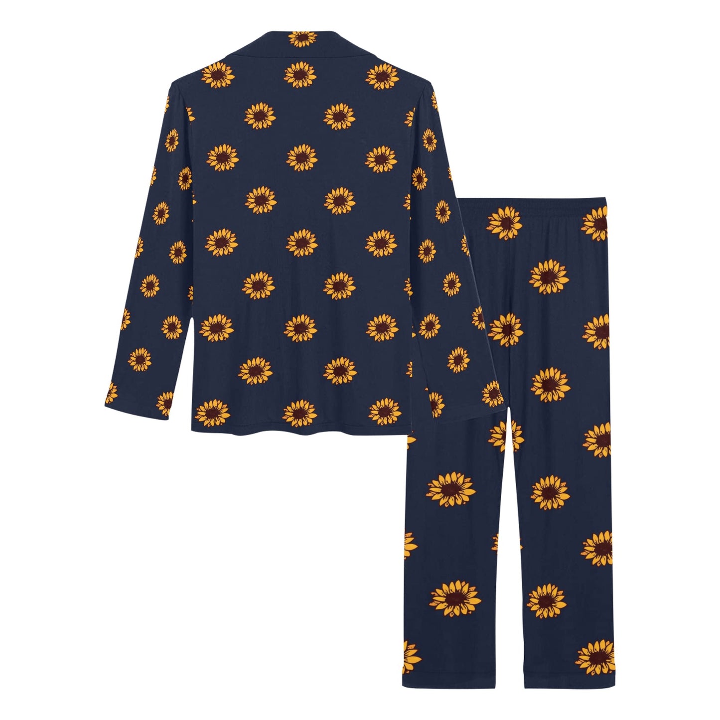 Sunflower Print Design LKS304 Women's Long Pajama Set