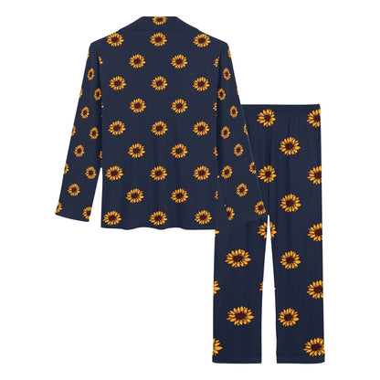 Sunflower Print Design LKS304 Women's Long Pajama Set
