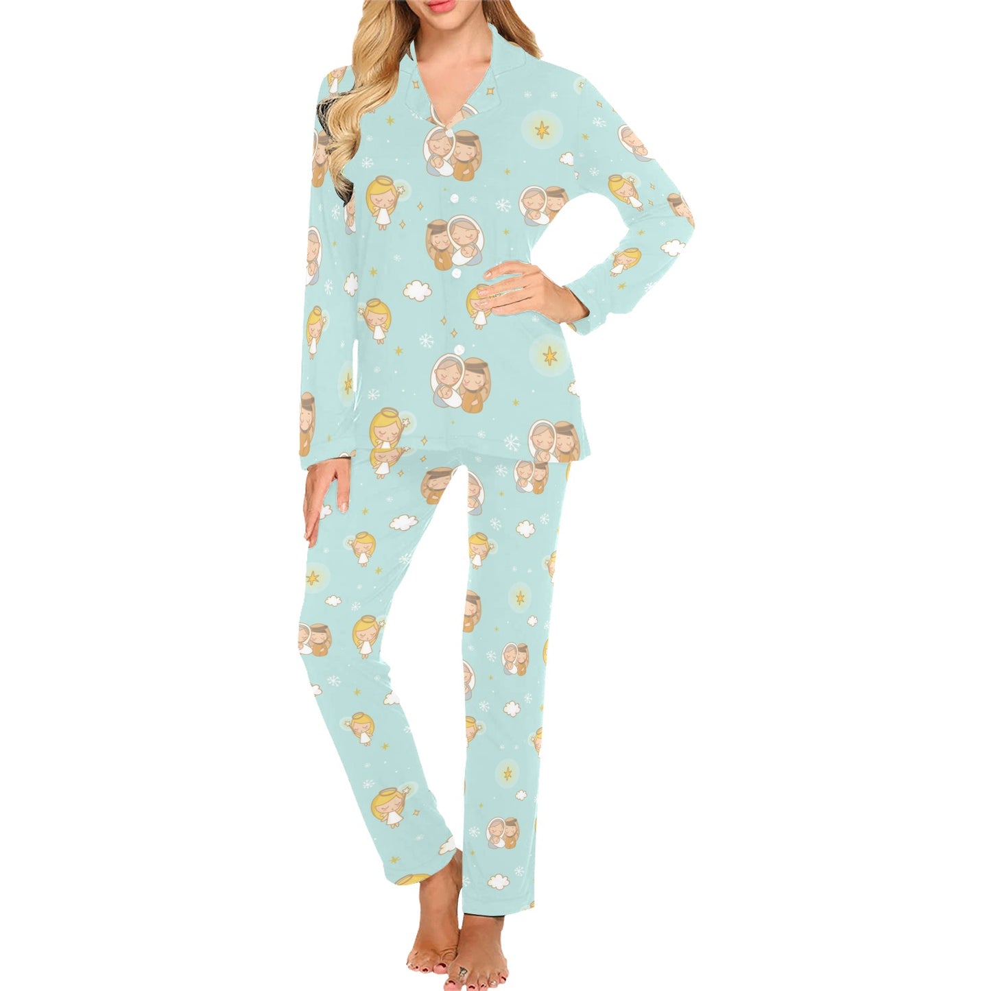 Christian Pattern Print Design 01 Women's Long Pajama Set