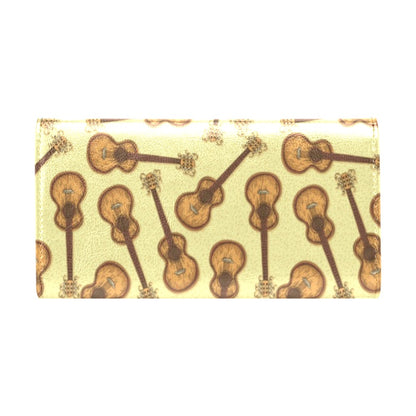 Acoustic Guitar Print Design LKS402 Women's Trifold Wallet