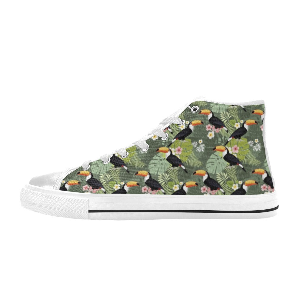 Toucan Print Design LKS304 Men's High Top Canvas Shoes
