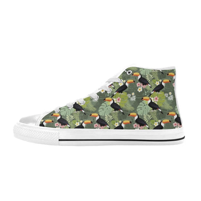 Toucan Print Design LKS304 Men's High Top Canvas Shoes