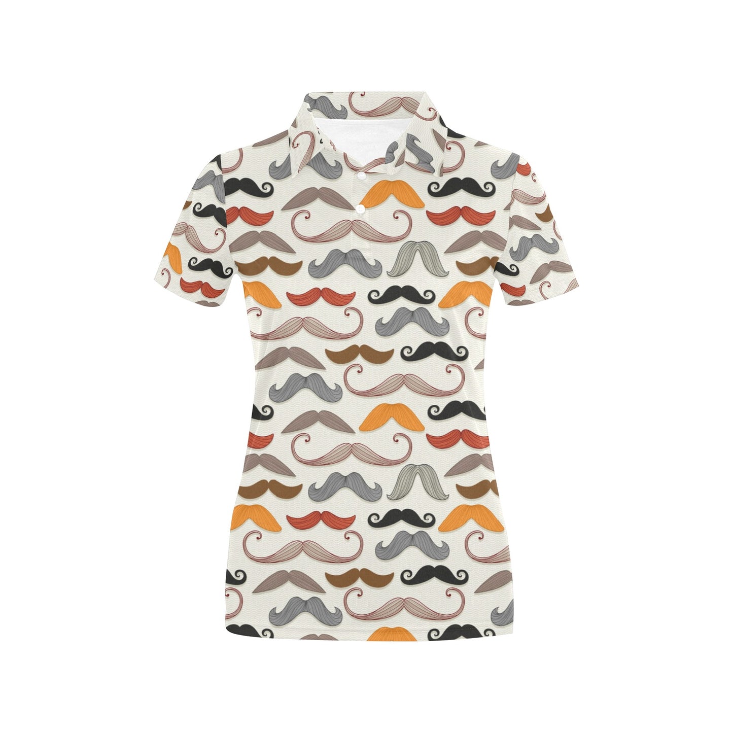 Mustache Pattern Print Design A02 Women's Polo Shirt