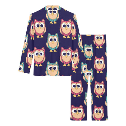 Owl Pattern Print Design A06 Women's Long Pajama Set