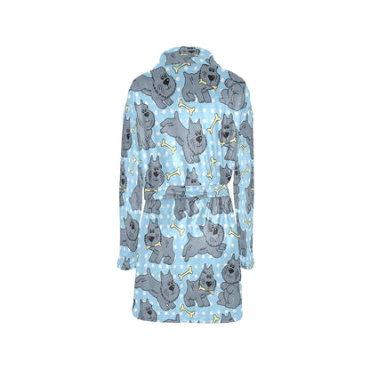 Schnauzers Pattern Print Design A02 Women's Fleece Robe
