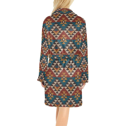 Knit Aztec Tribal Women's Fleece Robe