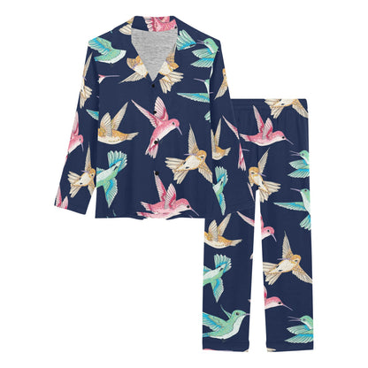 Hummingbird Cute Pattern Print Design 01 Women's Long Pajama Set