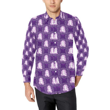 Virgo Print Design LKS301 Men's Long Sleeve Dress Shirt