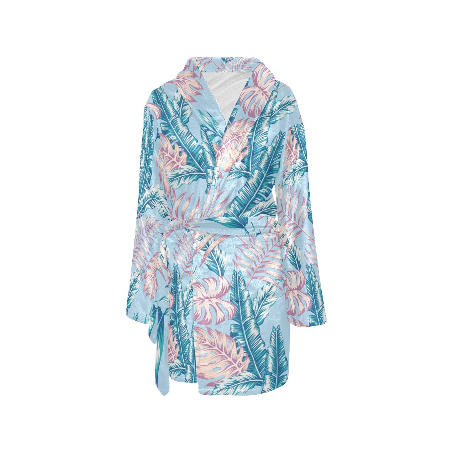 Tropical Flower Pattern Print Design TF01 Women's Fleece Robe