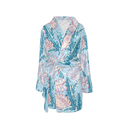 Tropical Flower Pattern Print Design TF01 Women's Fleece Robe