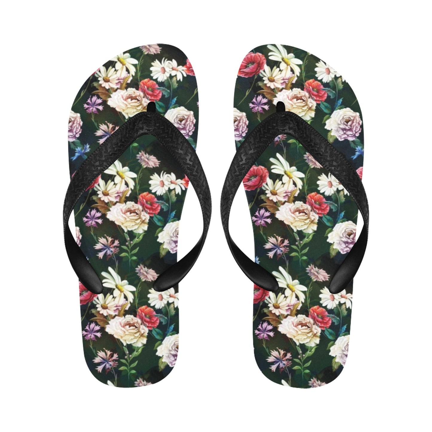 Summer Floral Print Design LKS303 Flip Flops