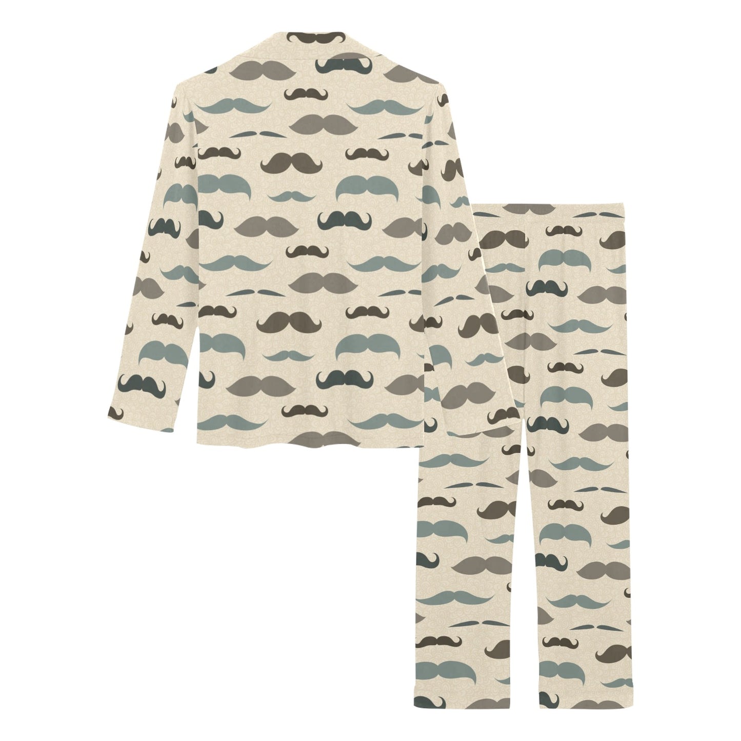 Mustache Pattern Print Design A01 Women's Long Pajama Set