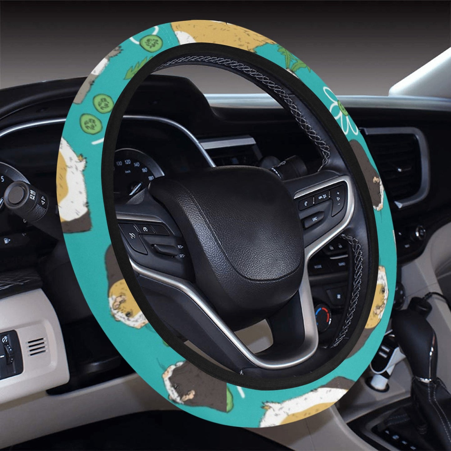 Guinea Pig Print Design LKS402 Steering Wheel Cover with Elastic Edge