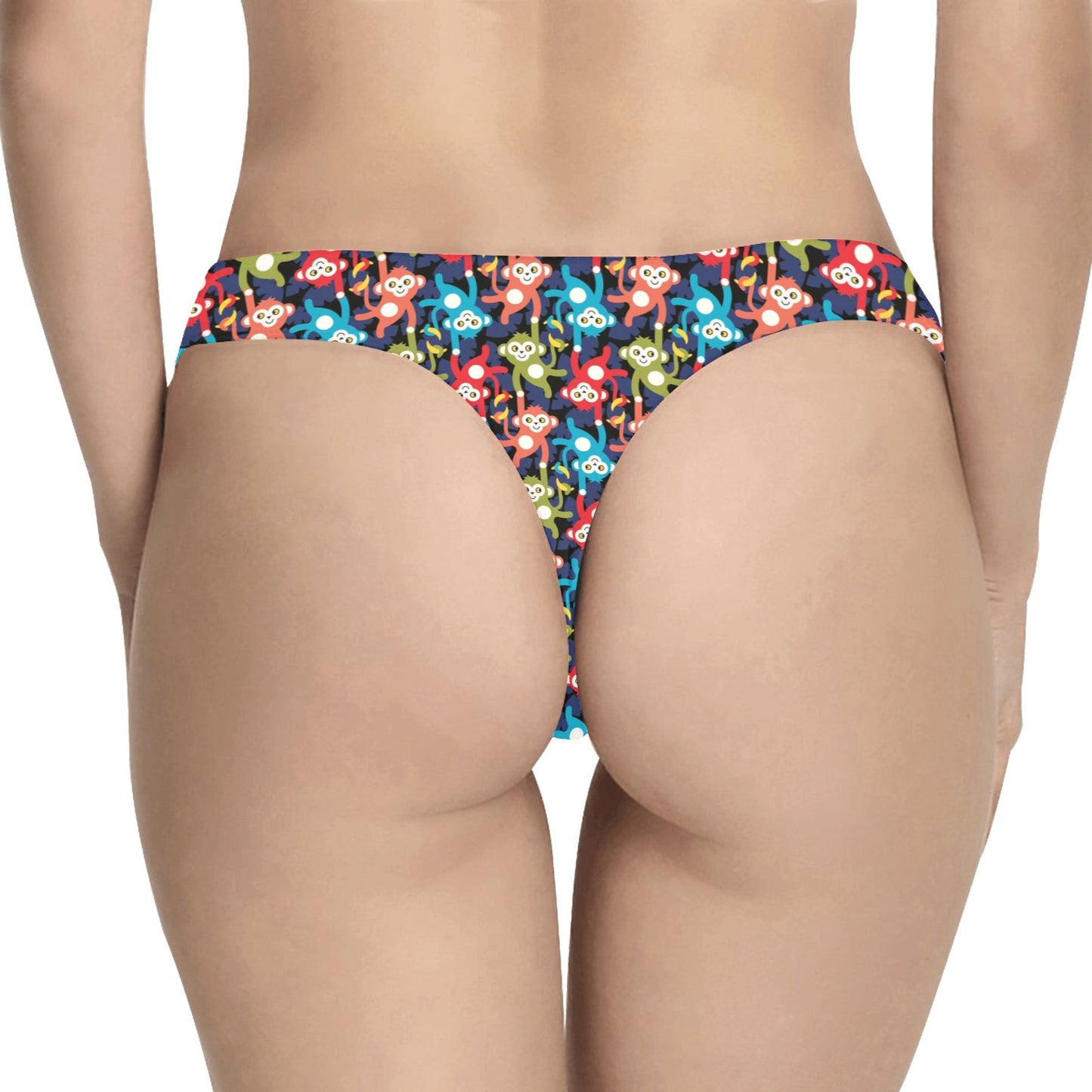 Monkey Colorful Design Themed Print Women's Thongs