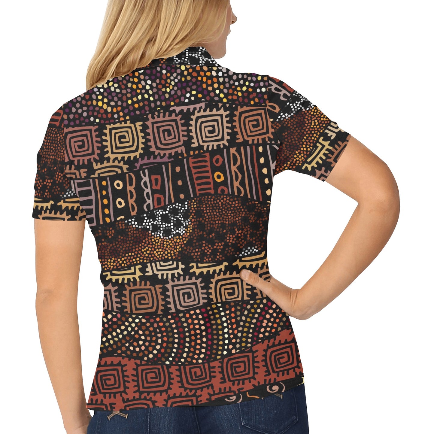 African Pattern Print Design 07 Women's Polo Shirt