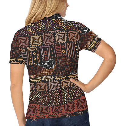 African Pattern Print Design 07 Women's Polo Shirt