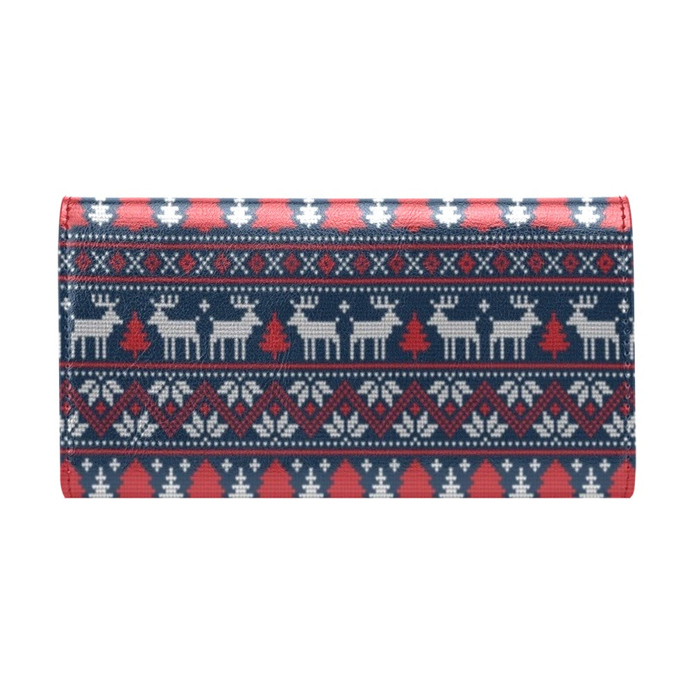 Reindeer Print Design LKS405 Women's Trifold Wallet