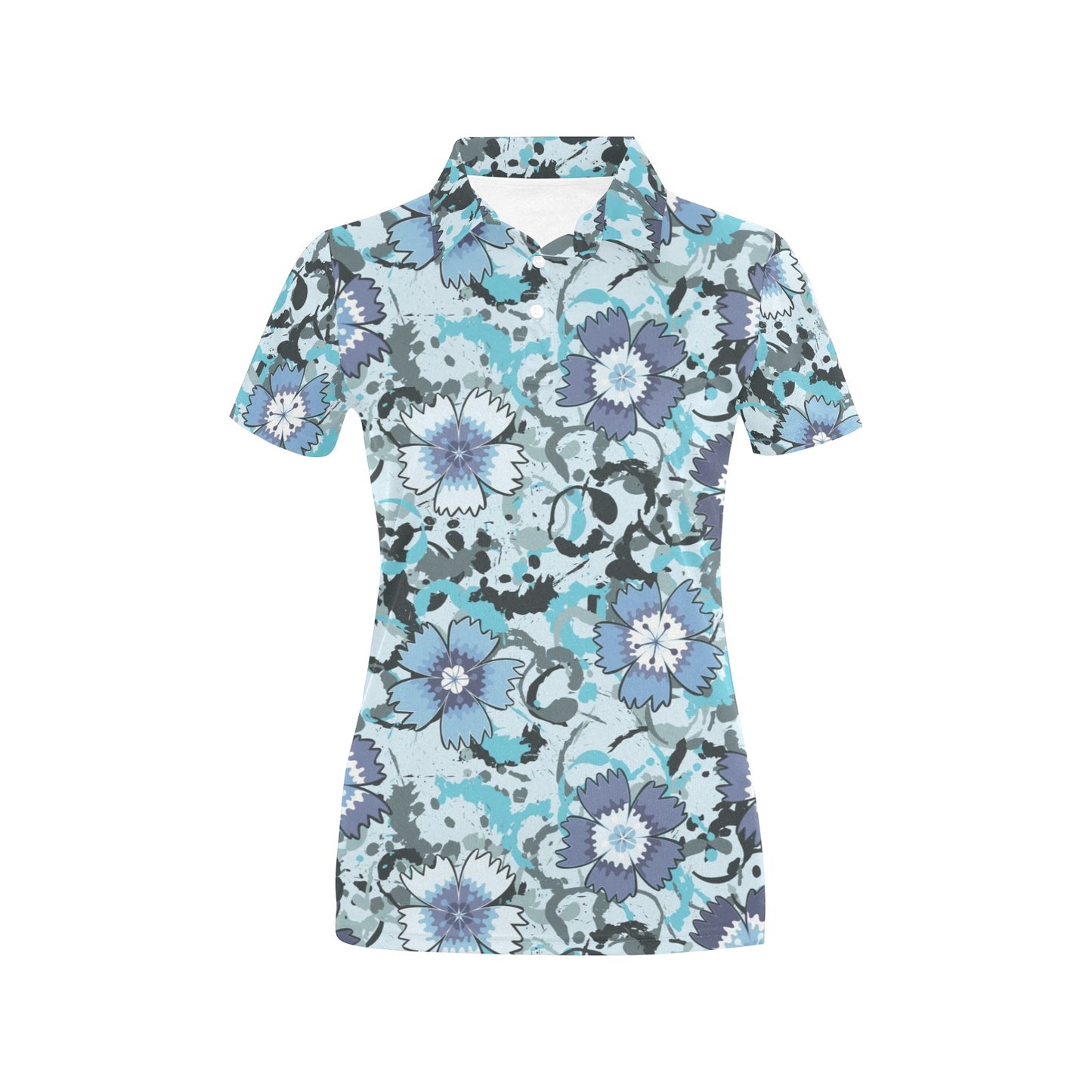 Carnations Pattern Print Design CN04 Women's Polo Shirt