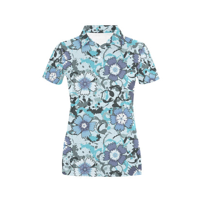 Carnations Pattern Print Design CN04 Women's Polo Shirt
