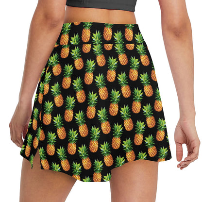 Pineapple Cute Print Design Pattern 17" Golf & Pickleball Skort with Pockets