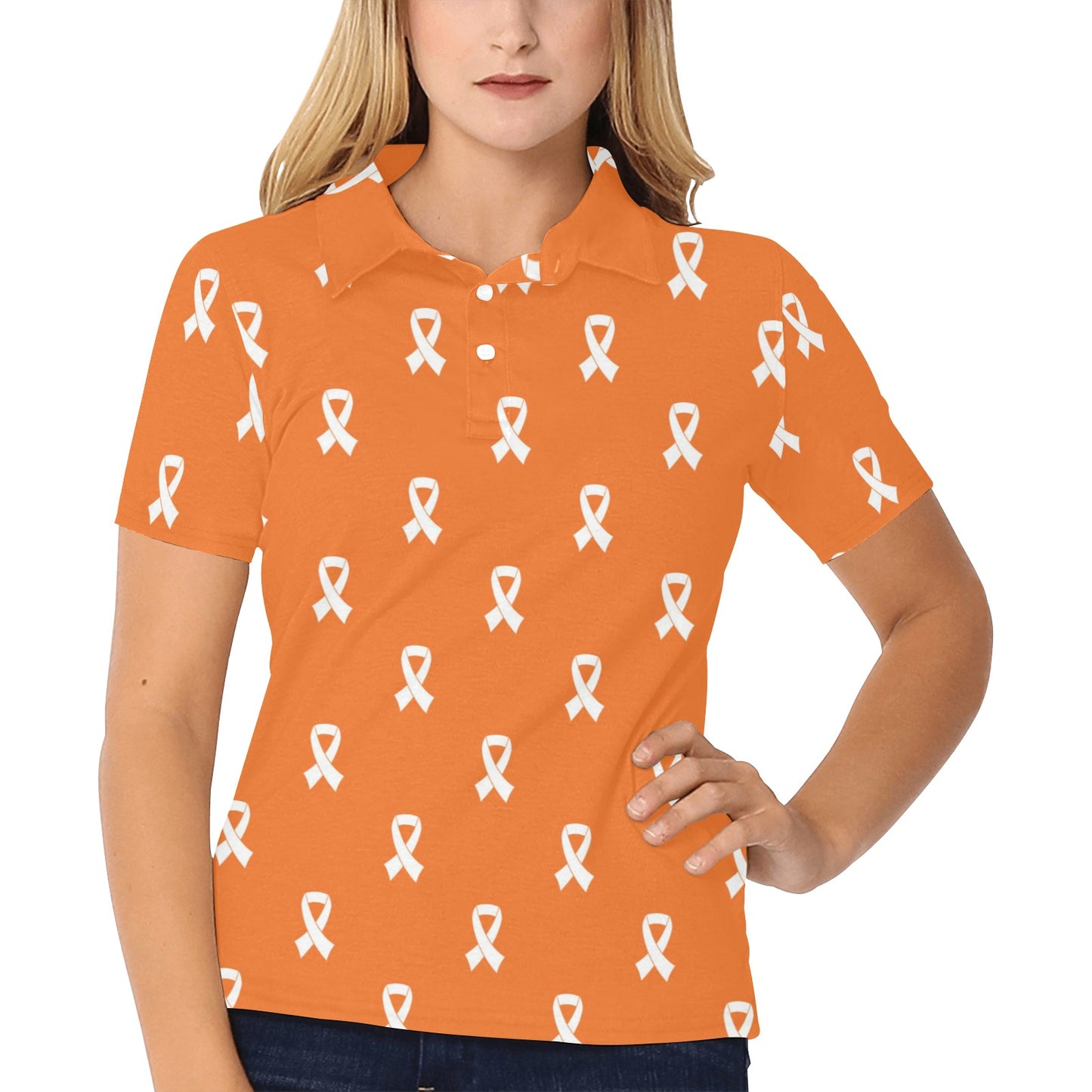 Appendix cancer Pattern Print Design 01 Women's Polo Shirt