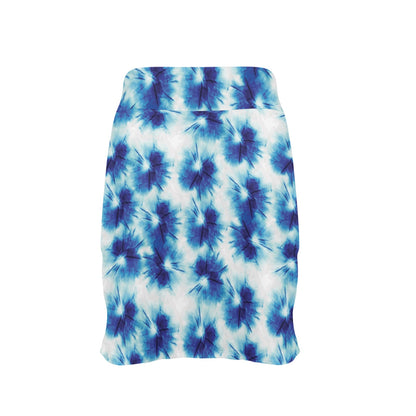 Tie Dye Blue Print Design LKS305 17" Golf & Pickleball Skort with Pockets