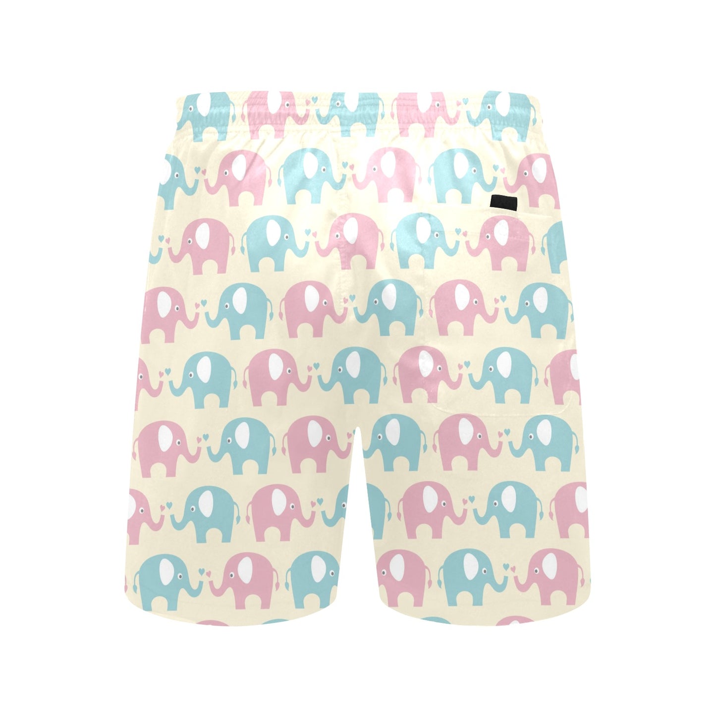 Elephant Baby Pastel Print Pattern Men's Swim Trunks Beach Shorts
