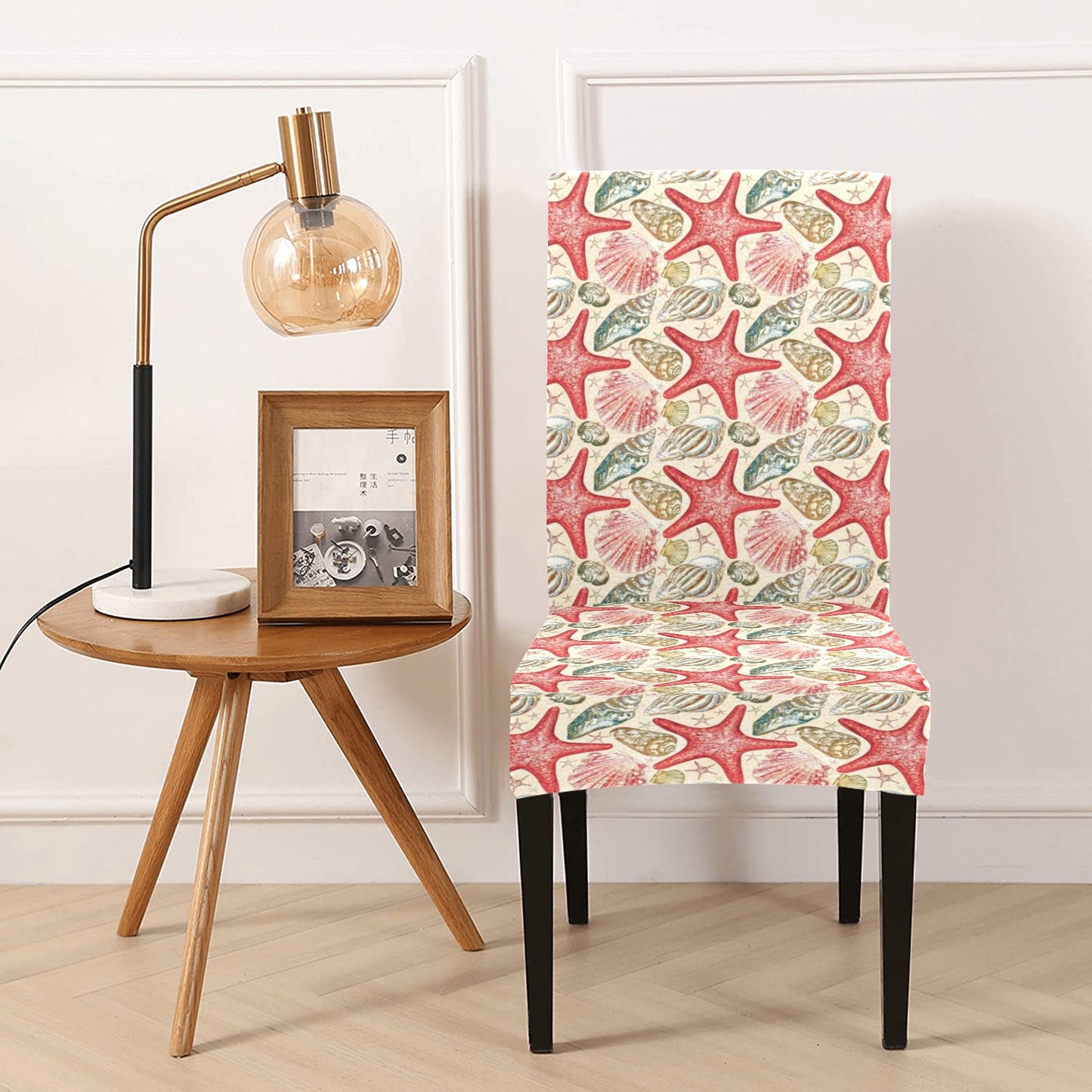 Seashell Print Design LKS301 Dining Chair Slipcover