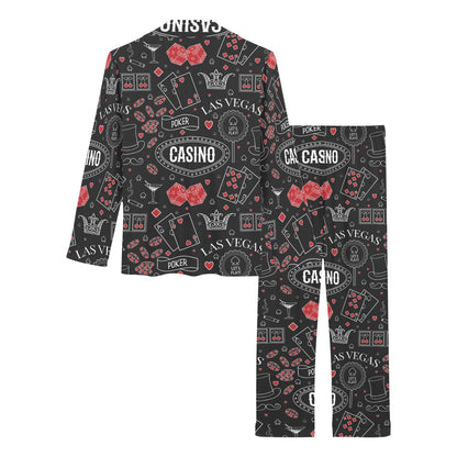 Casino Pattern Print Design 04 Women's Long Pajama Set