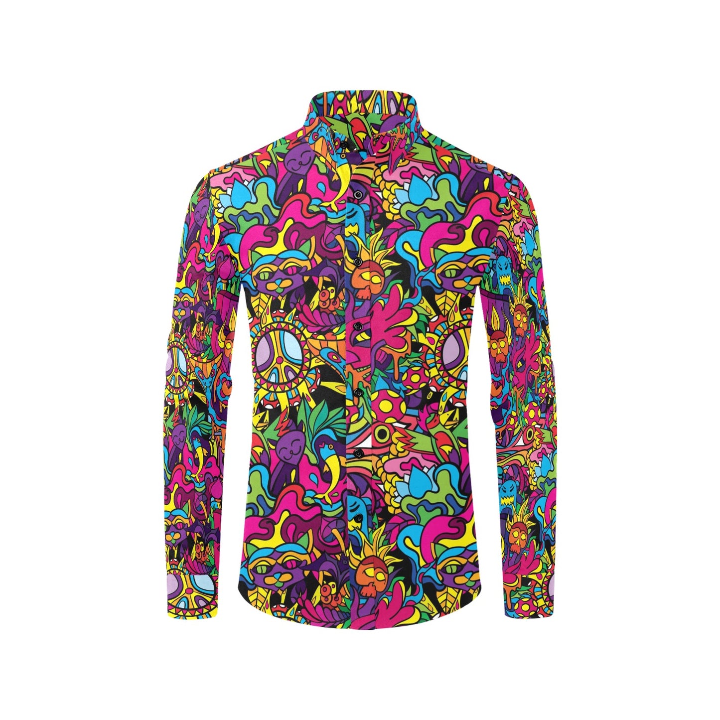 Trippy Print Design LKS304 Men's Long Sleeve Dress Shirt