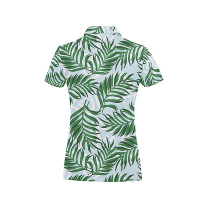 Palm Leaves Pattern Print Design PL06 Women's Polo Shirt