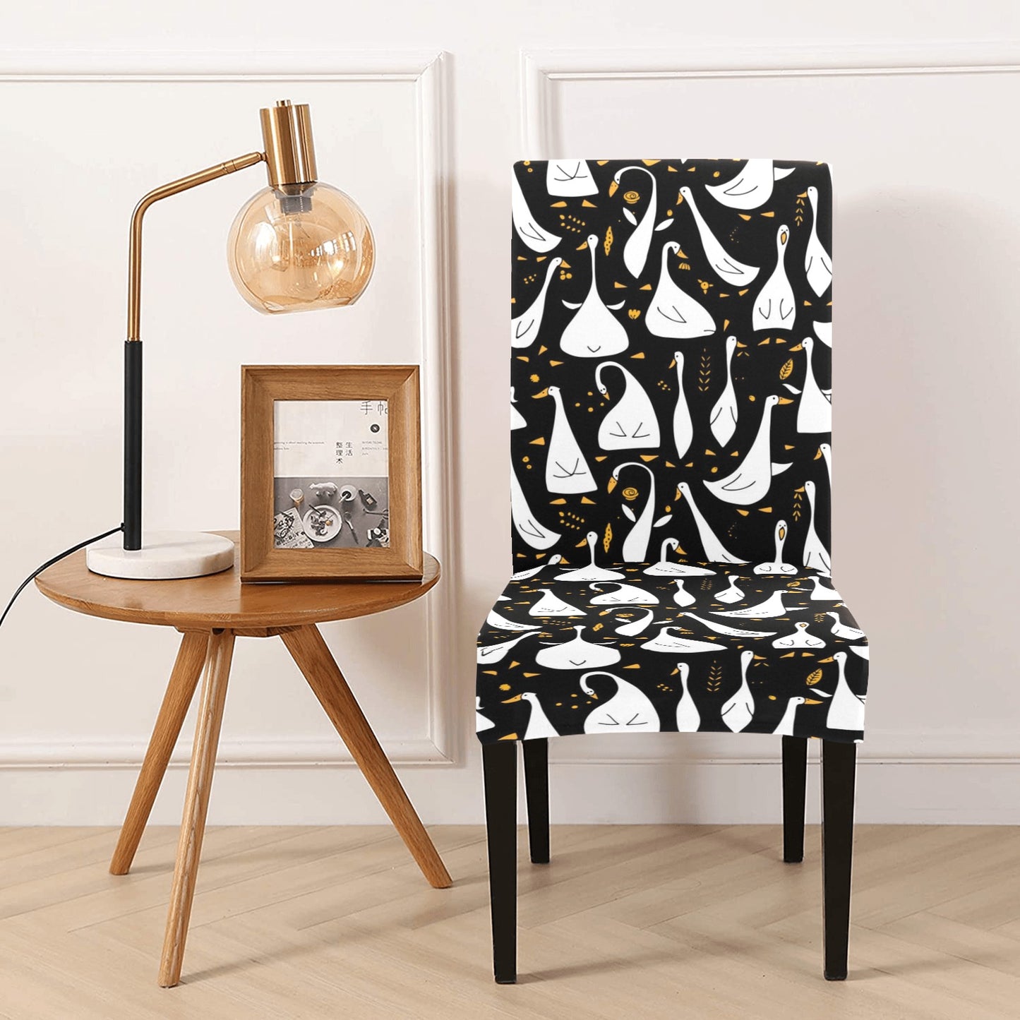 Goose Print Design LKS401 Dining Chair Slipcover