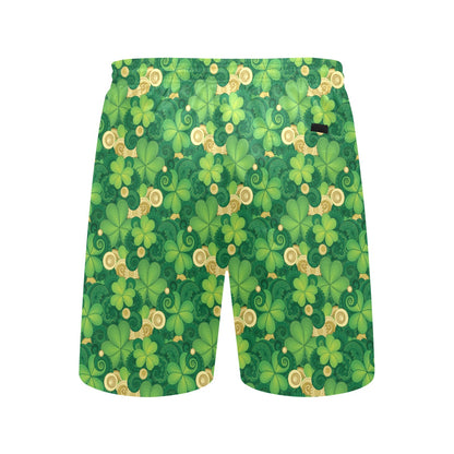 Shamrock Print Design LKS301 Men's Swim Trunks Beach Shorts