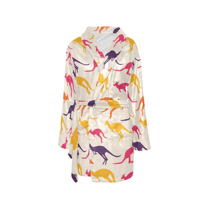 Kangaroos Pattern Print Design 01 Women's Fleece Robe