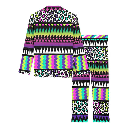 Animal Skin Aztec Rainbow Women's Long Pajama Set