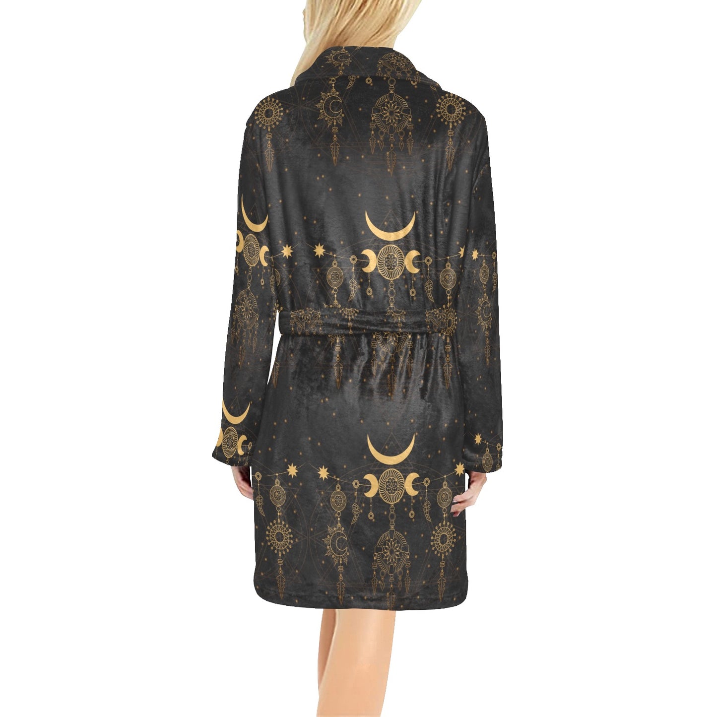 Sun Moon Boho Style Women's Fleece Robe